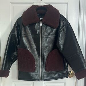 NWT Apparis Catalina Faux Leather Aviator Jacket + Garment Bag
